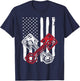 Vintage American Flag Piston Funny Muscle Car Mechanic Gift Men T-Shirt - T-Shirt | Navy