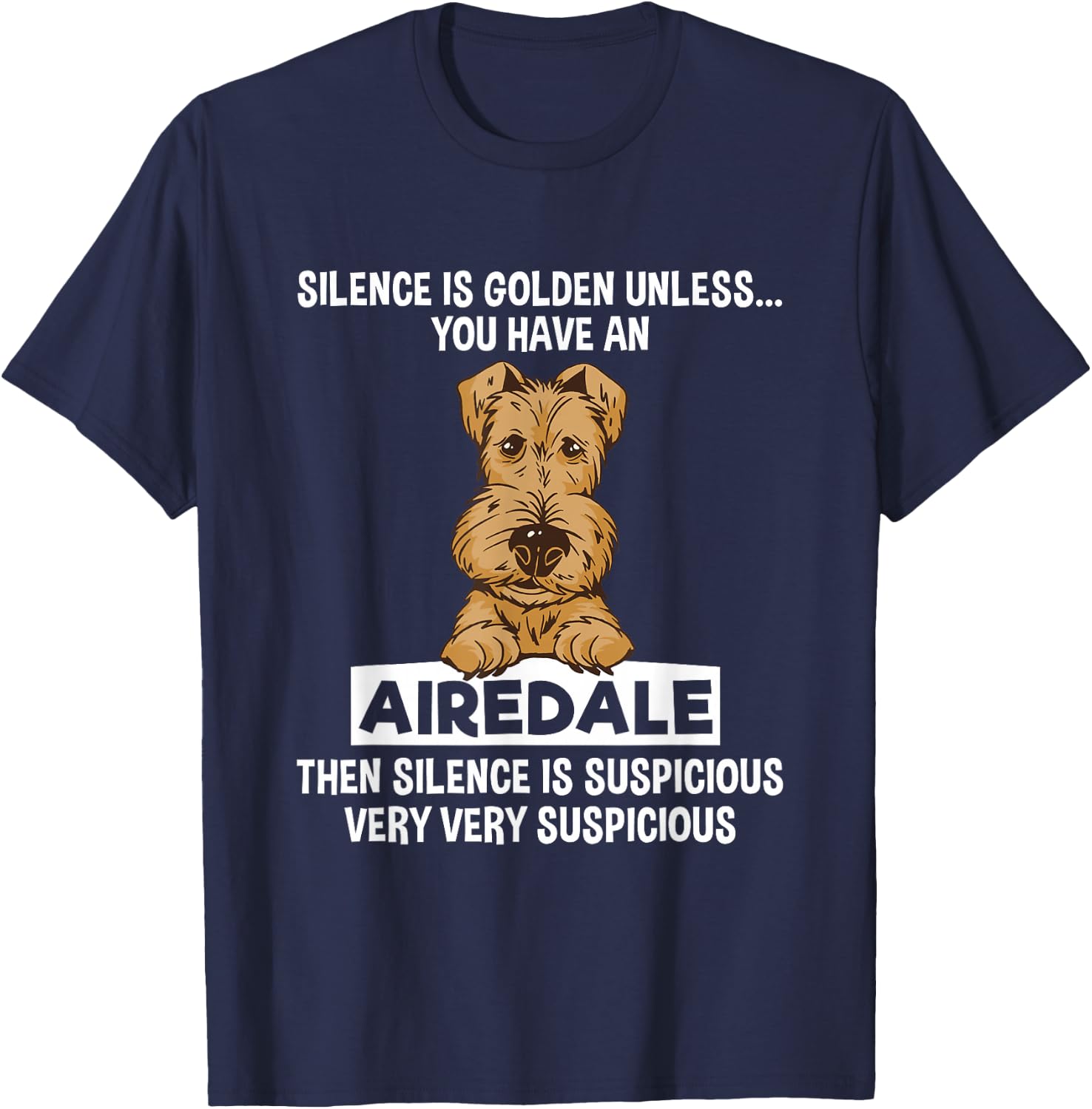 Dog Lover Airedale Terrier T-Shirt - T-Shirt | Navy