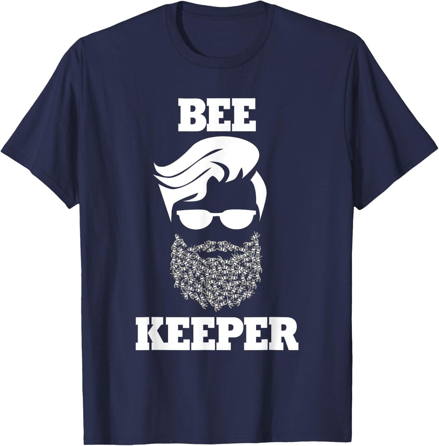 Beekeeper bee keeper funny bees beard T-Shirt - T-Shirt | Navy