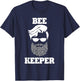 Beekeeper bee keeper funny bees beard T-Shirt - T-Shirt | Navy