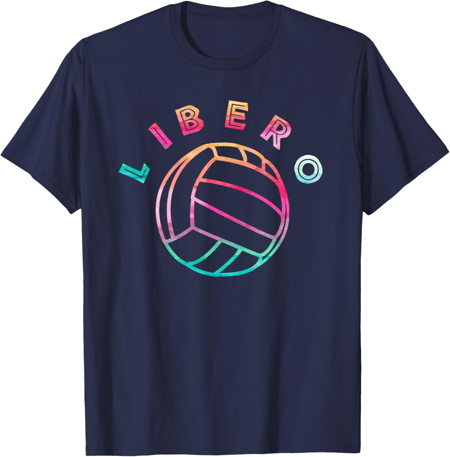 Funny Libero Volleyball Defensive Player Position Colorful T-Shirt - T-Shirt | Navy