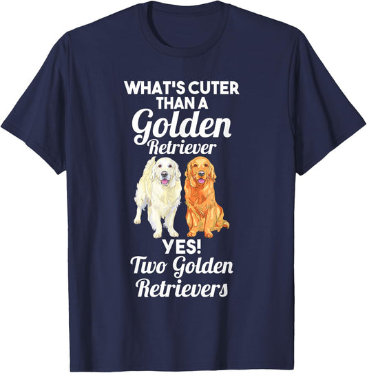 Two Golden Retrievers T-Shirt - T-Shirt | Navy