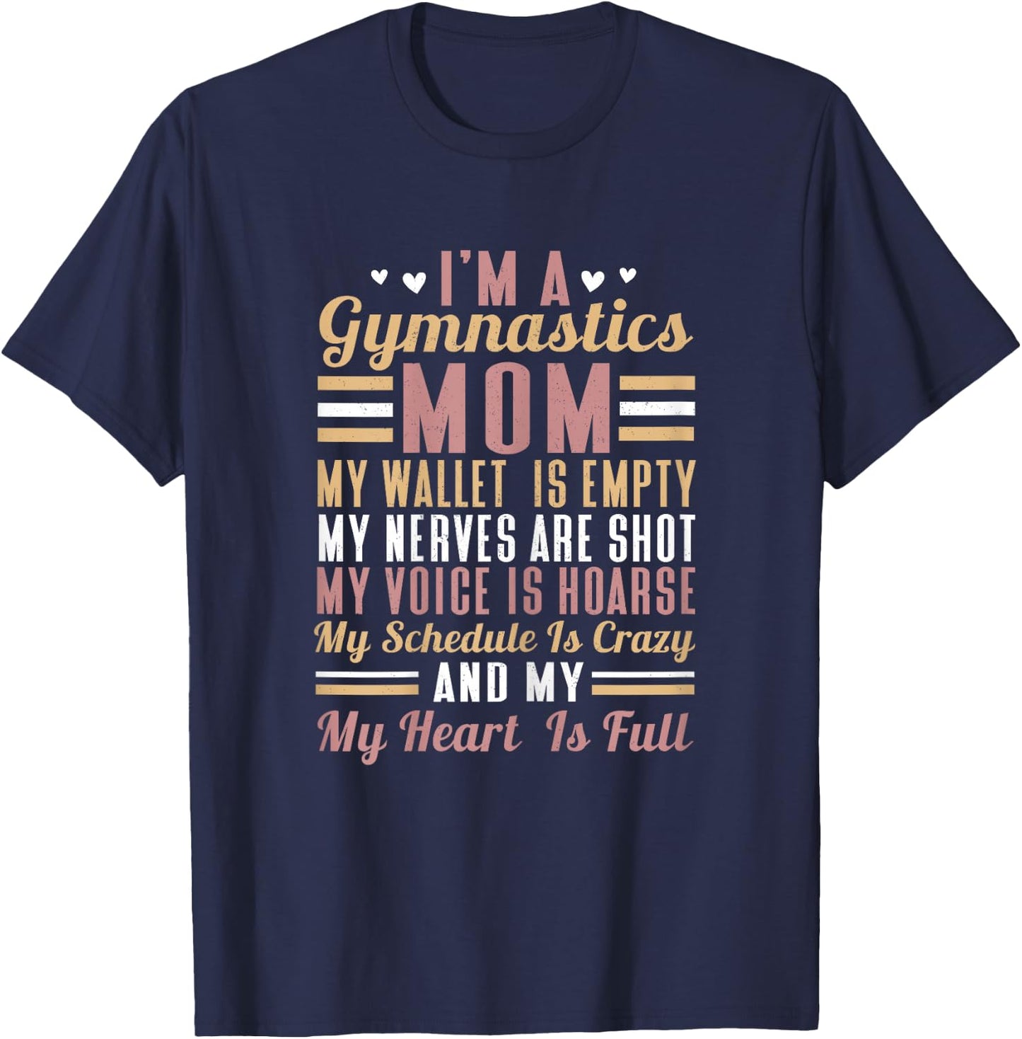 Proud Gymnast Supporter Mom Gymnastics Mom T-Shirt - T-Shirt | Navy