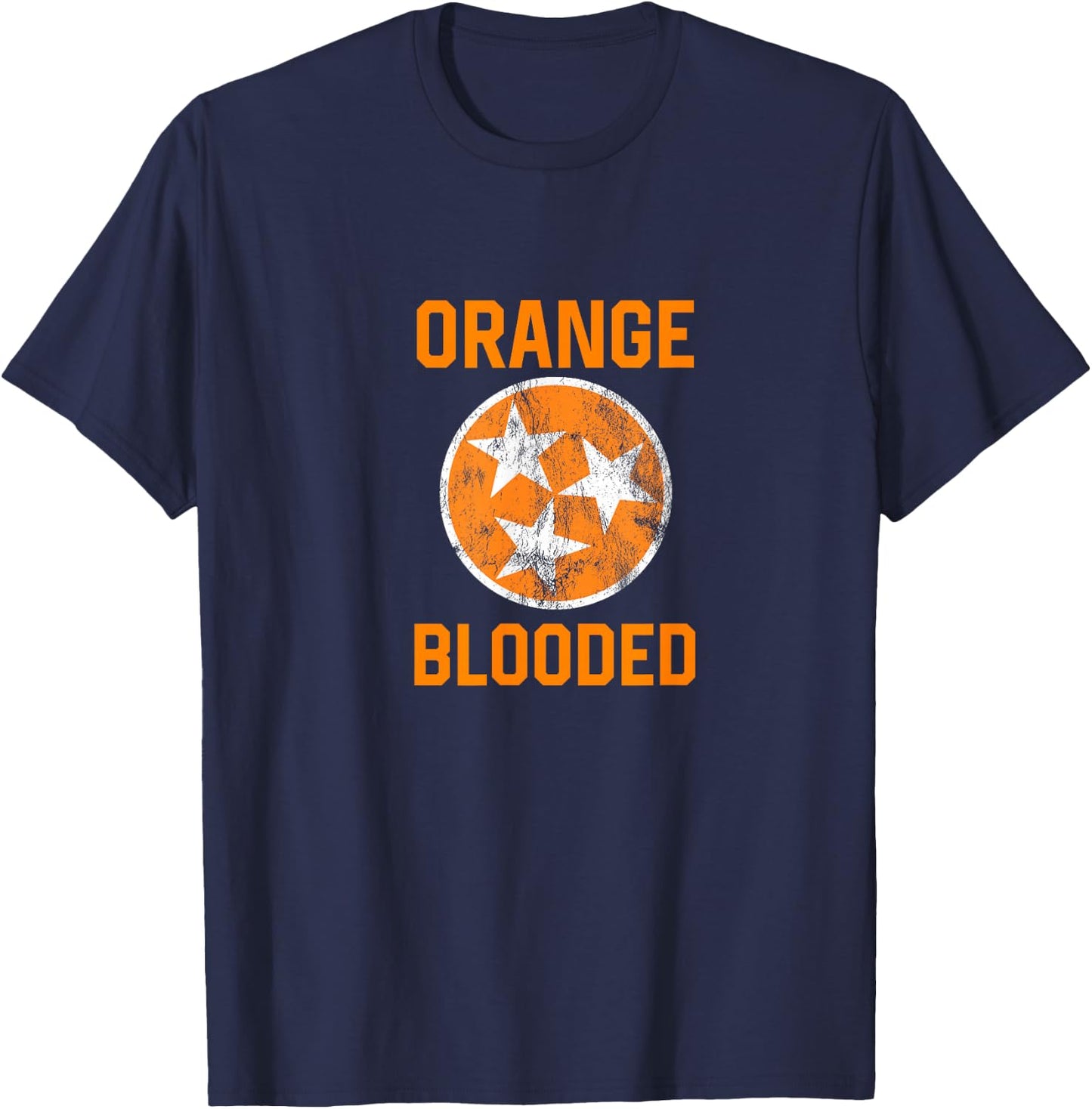 Tennessee Fan Orange Blooded Vol Sports Fan State Flag TN T-Shirt - T-Shirt | Navy