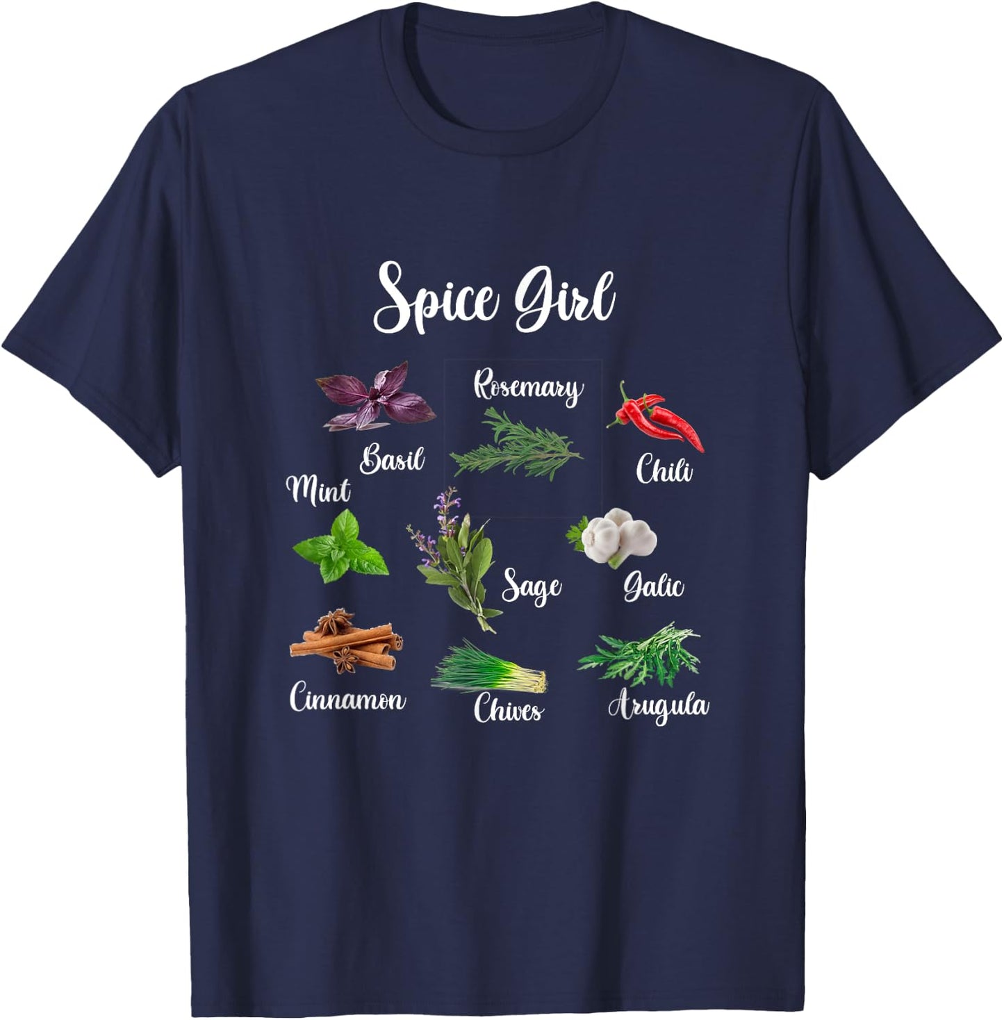 Spice Girl Funny Chef Cooking Lover Food Herb Chef Job Pride T-Shirt - T-Shirt | Navy