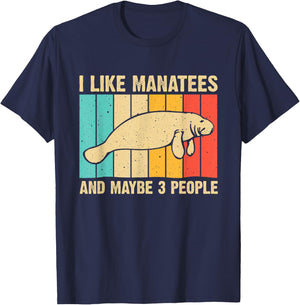 Funny Manatee Art Women Sea Cow Monster Fish Lover T-Shirt - T-Shirt | Navy