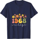 Women's 1968 Vintage Floral 55th Birthday Women Girls Wildflower V-Neck T-Shirt - T-Shirt | Navy