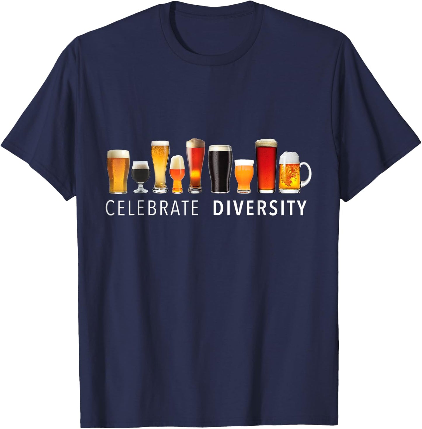 Celebrate Diversity Craft Beer Drinking T-Shirt - T-Shirt | Navy