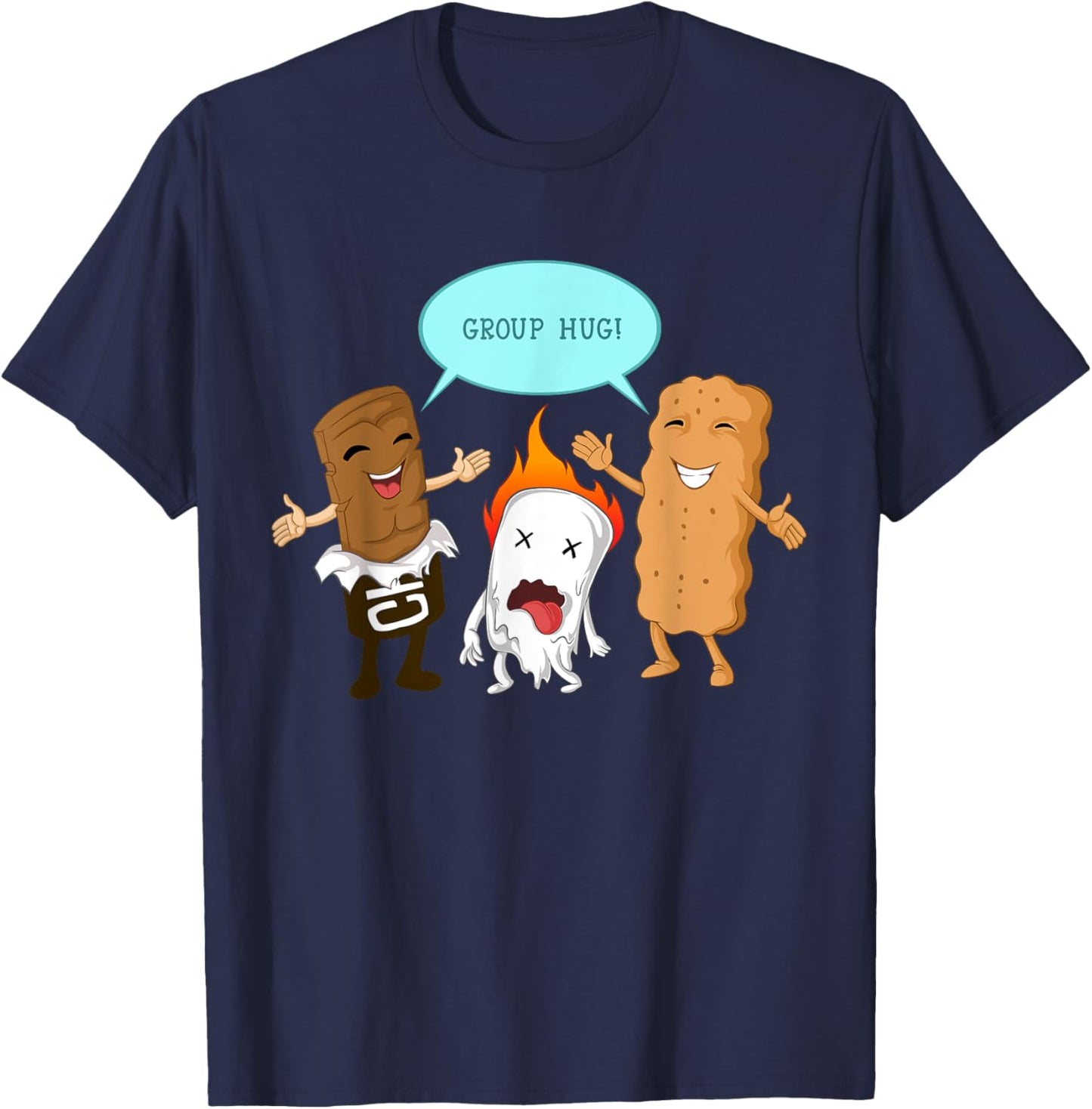 Group Hug S'mores Marshmallows Cute Camping Funny Food Gift T-Shirt - T-Shirt | Navy
