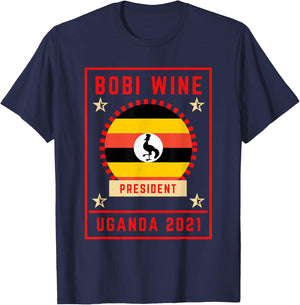 Bobi Wine for President Uganda 2021 T-Shirt - T-Shirt | Navy