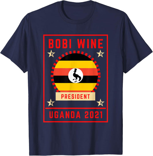 Bobi Wine for President Uganda 2021 T-Shirt - T-Shirt | Navy