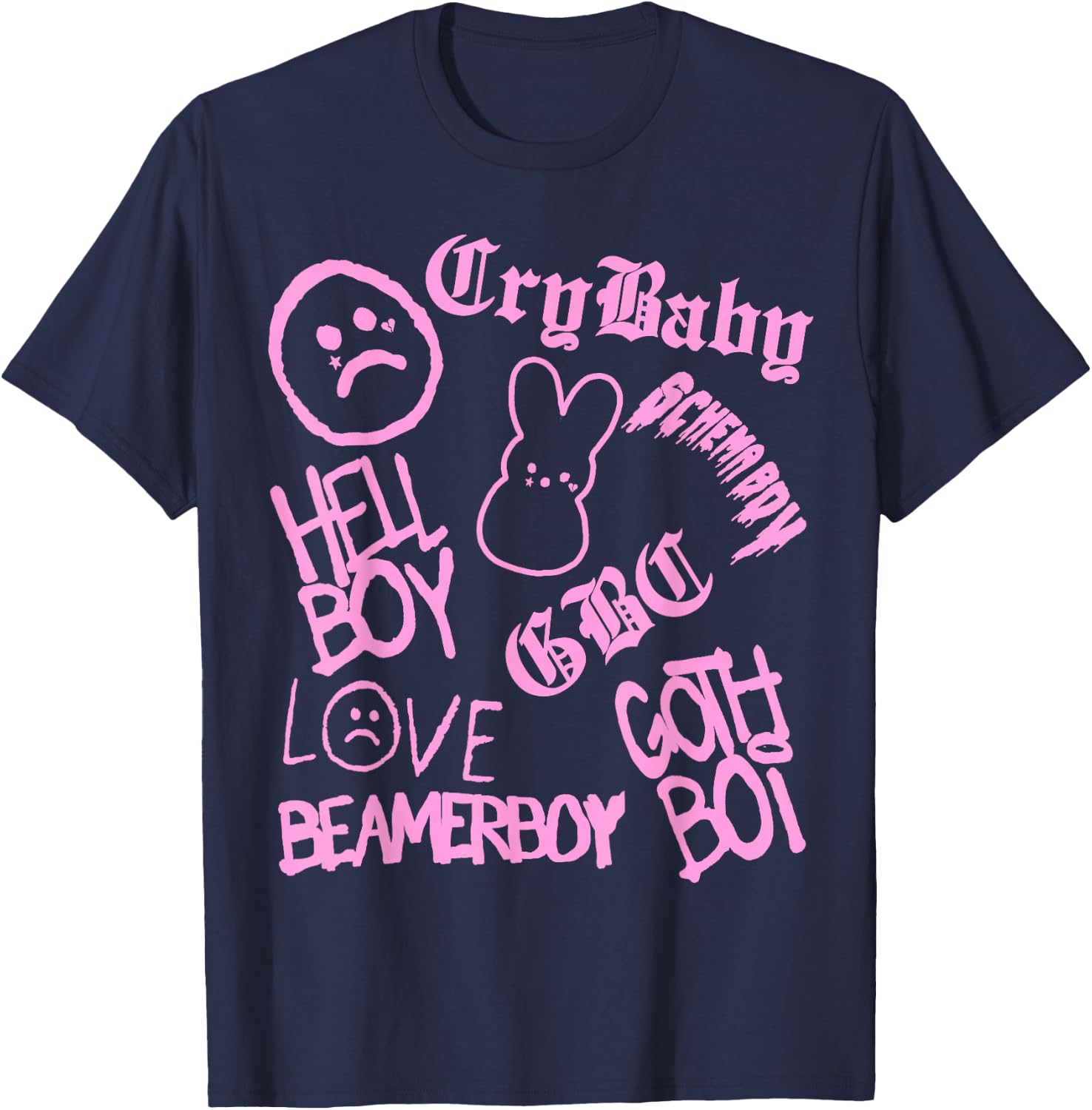 Lil Emo Rap Goth Peep Hip Hop Tattoo T-Shirt - T-Shirt | Navy