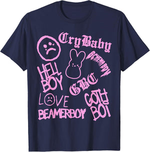 Lil Emo Rap Goth Peep Hip Hop Tattoo T-Shirt - T-Shirt | Navy