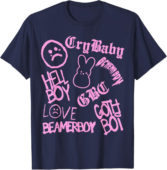 Lil Emo Rap Goth Peep Hip Hop Tattoo T-Shirt - T-Shirt | Navy