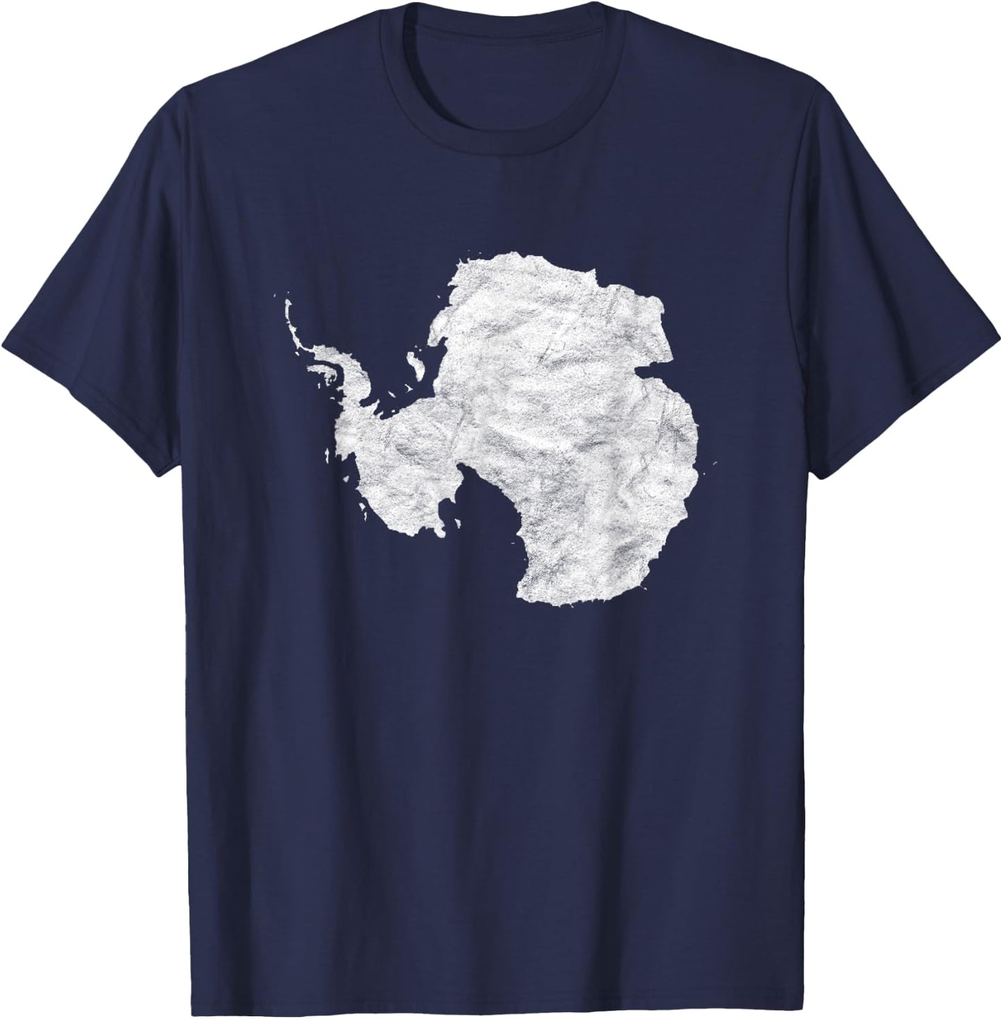 Antarctica Map Minimalist Distressed Vintage 80s South Pole T-Shirt - T-Shirt | Navy