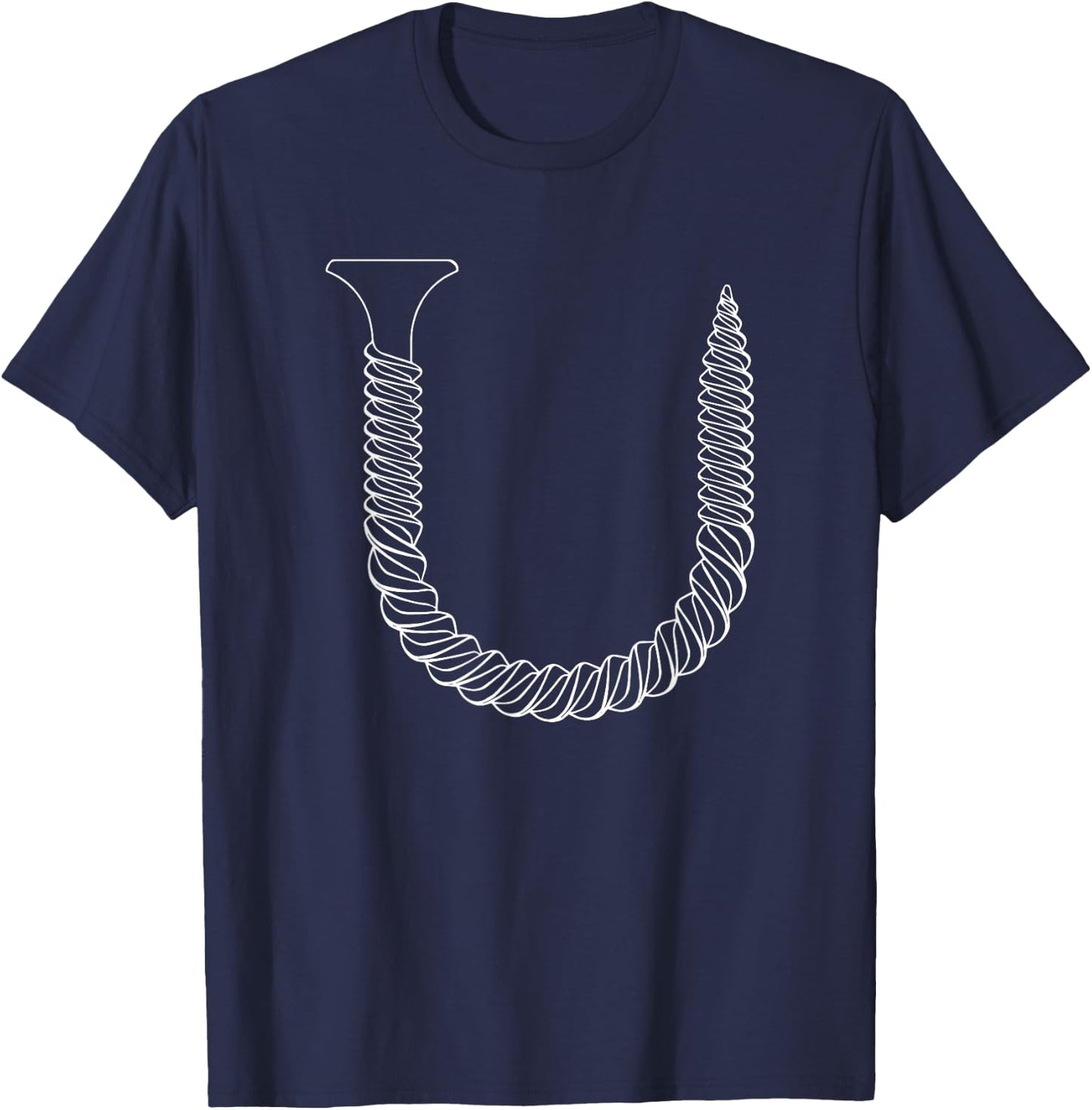 Screw Shaped U - Funny Tool Insult Shirt T-Shirt - T-Shirt | Navy