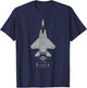 F-15 Eagle Jet Fighter Airplane Tech Print T-Shirt - T-Shirt | Navy