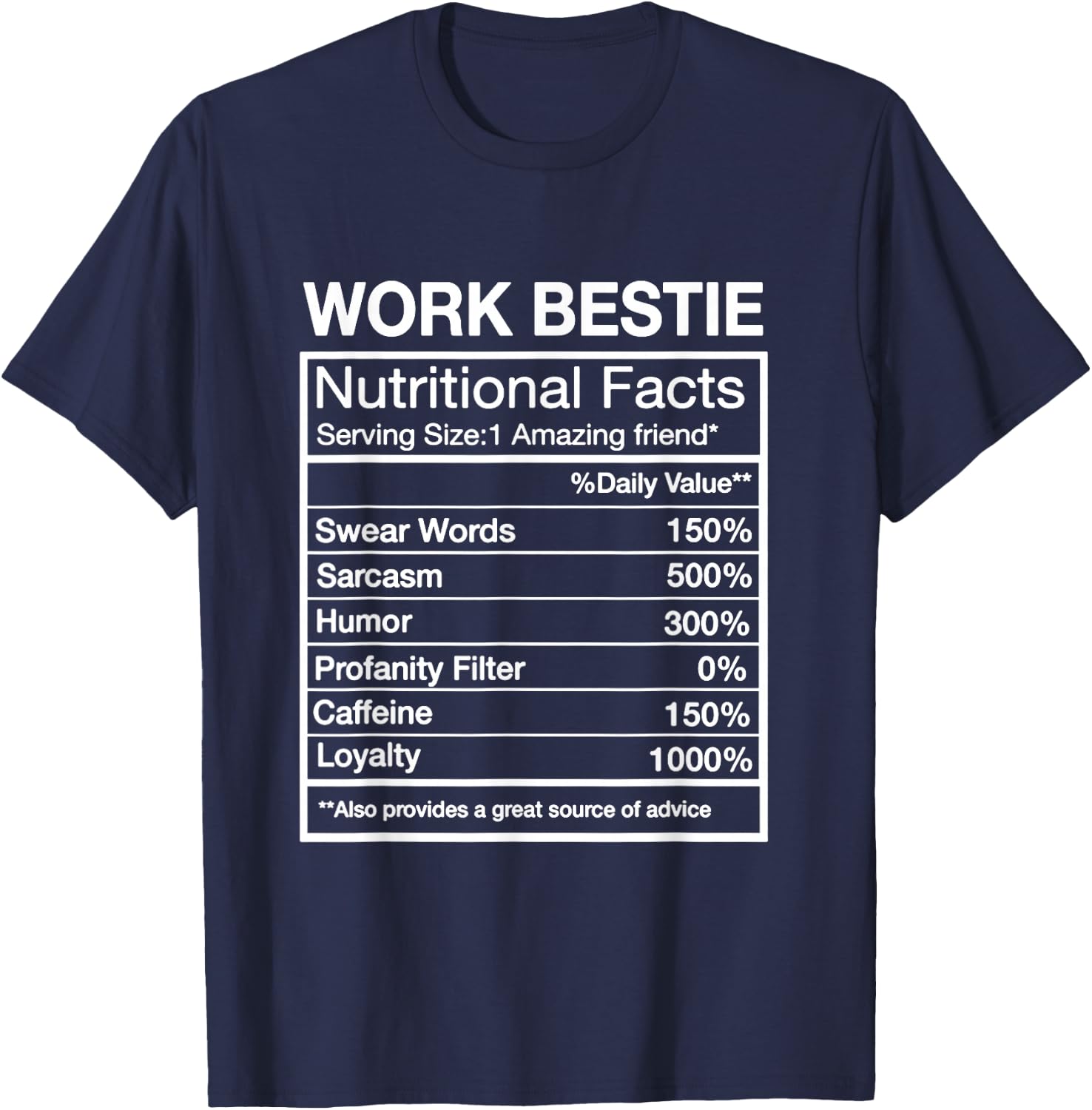 Funny Work Bestie Definition, Hilarious Coworker T-Shirt - T-Shirt | Navy