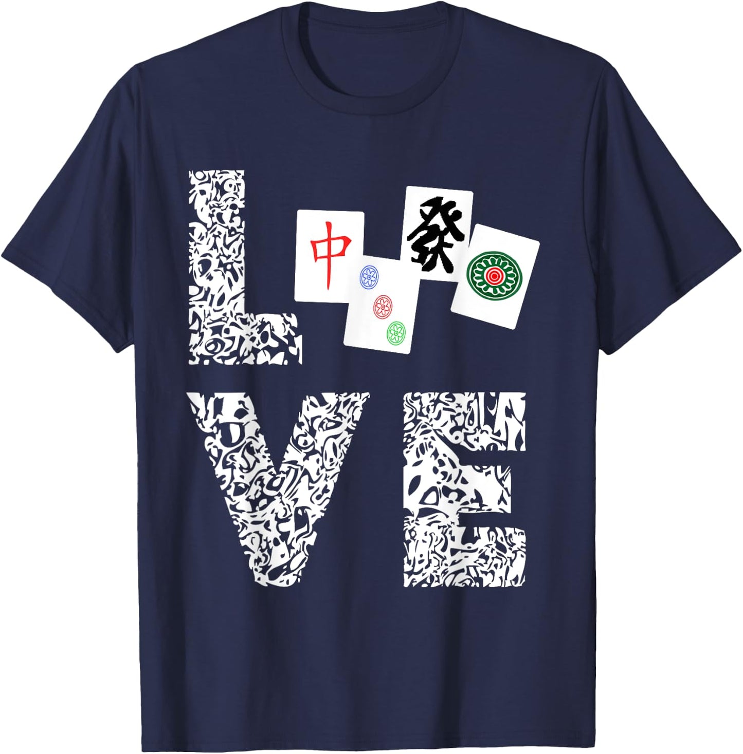 Mahjong Love Playing Chinese Game Mah Jongg Player T-Shirt - T-Shirt | Navy