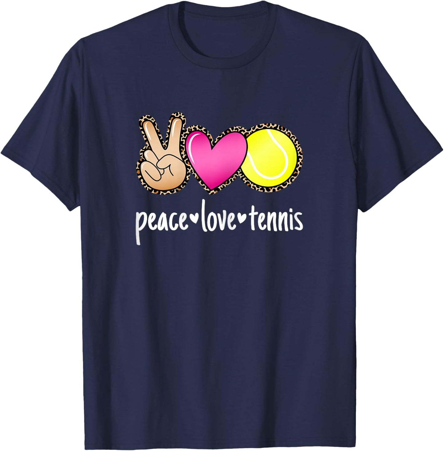 Peace Love Tennis Player and Girls T-Shirt - T-Shirt | Navy