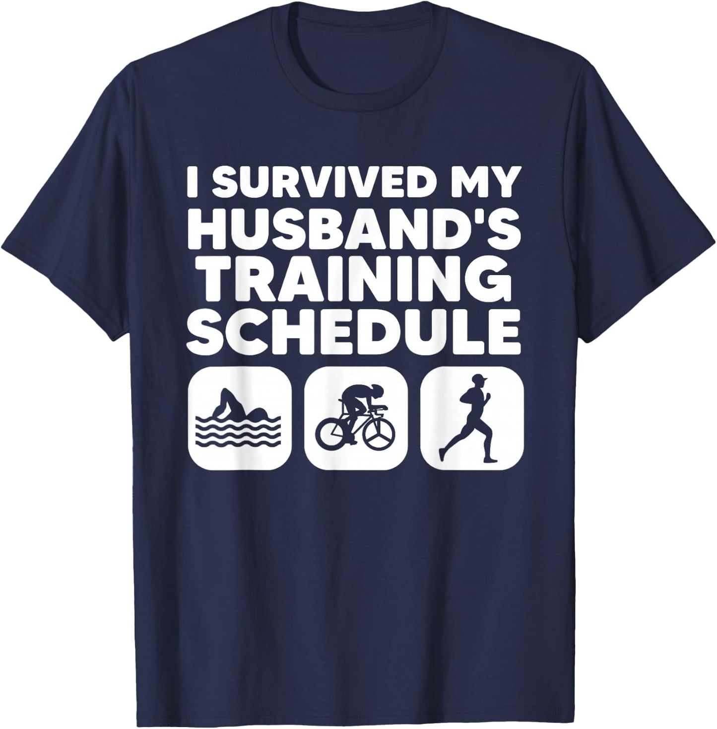 Funny Triathlon Art Women Triathlete Swim Bike Run T-Shirt - T-Shirt | Navy