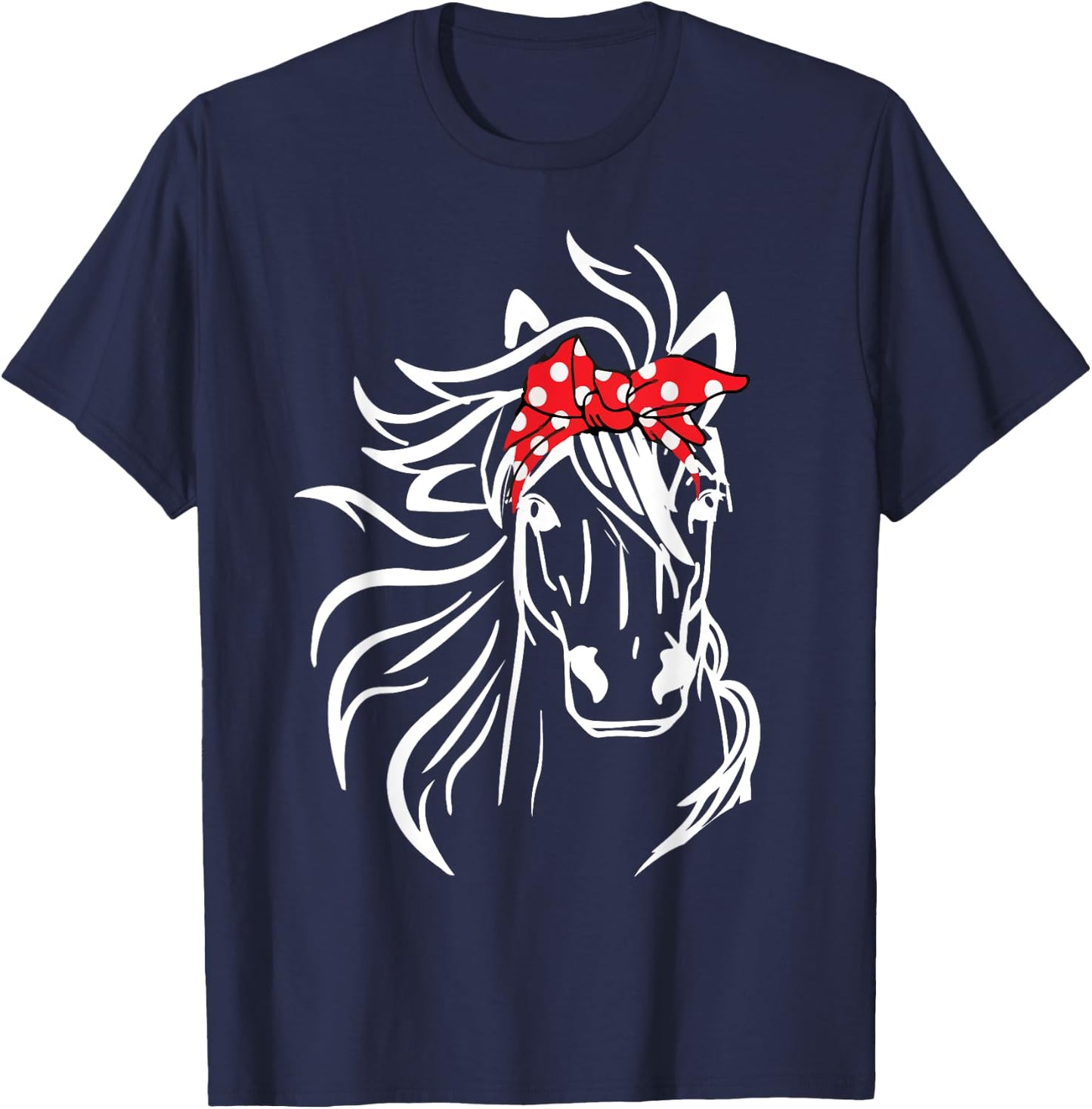 Horse Bandana Head Band for Horseback Riding Horse Lovers T-Shirt - T-Shirt | Navy