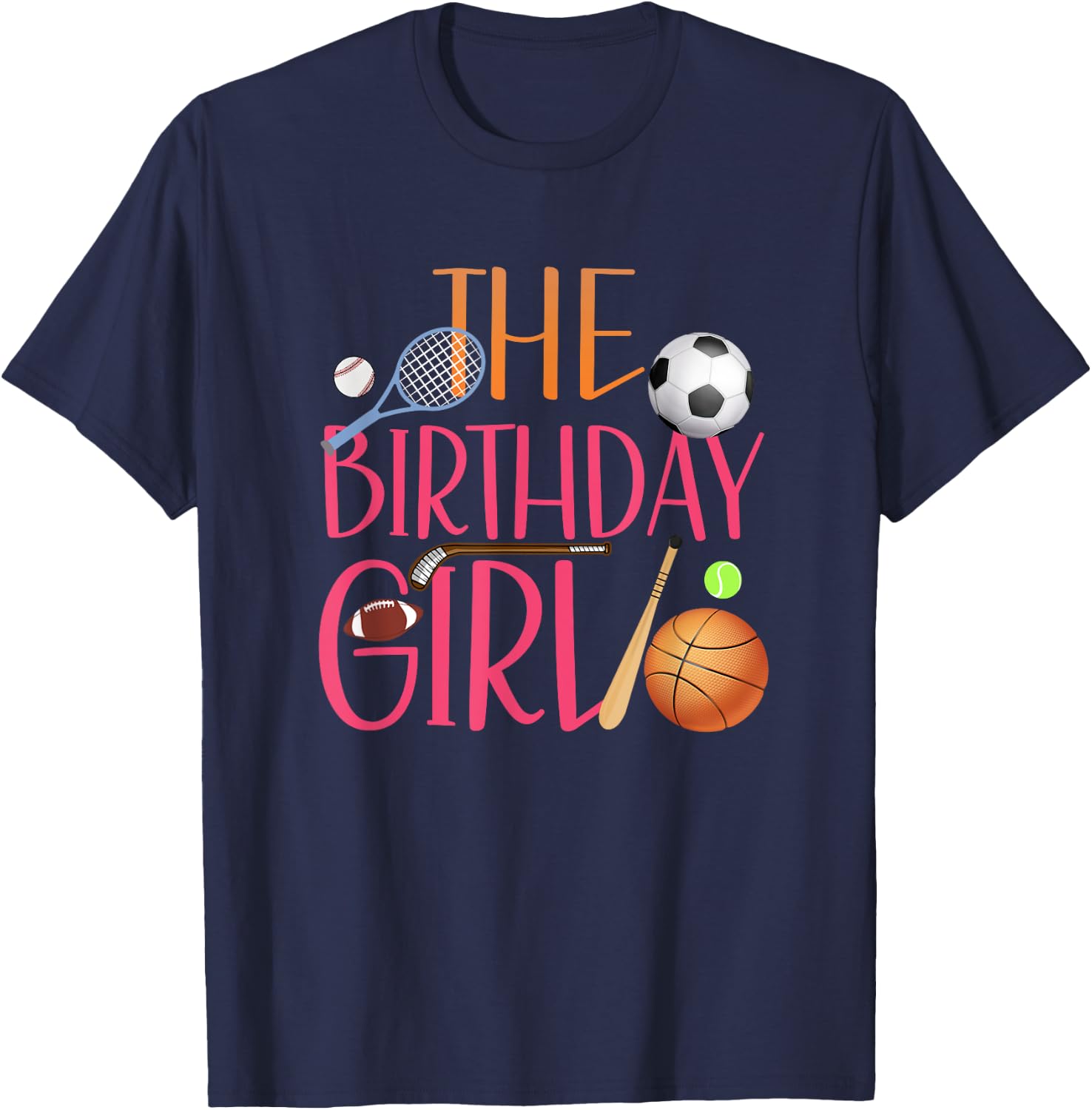 The Birthday Girl Sports Matching Family Party T-Shirt - T-Shirt | Navy