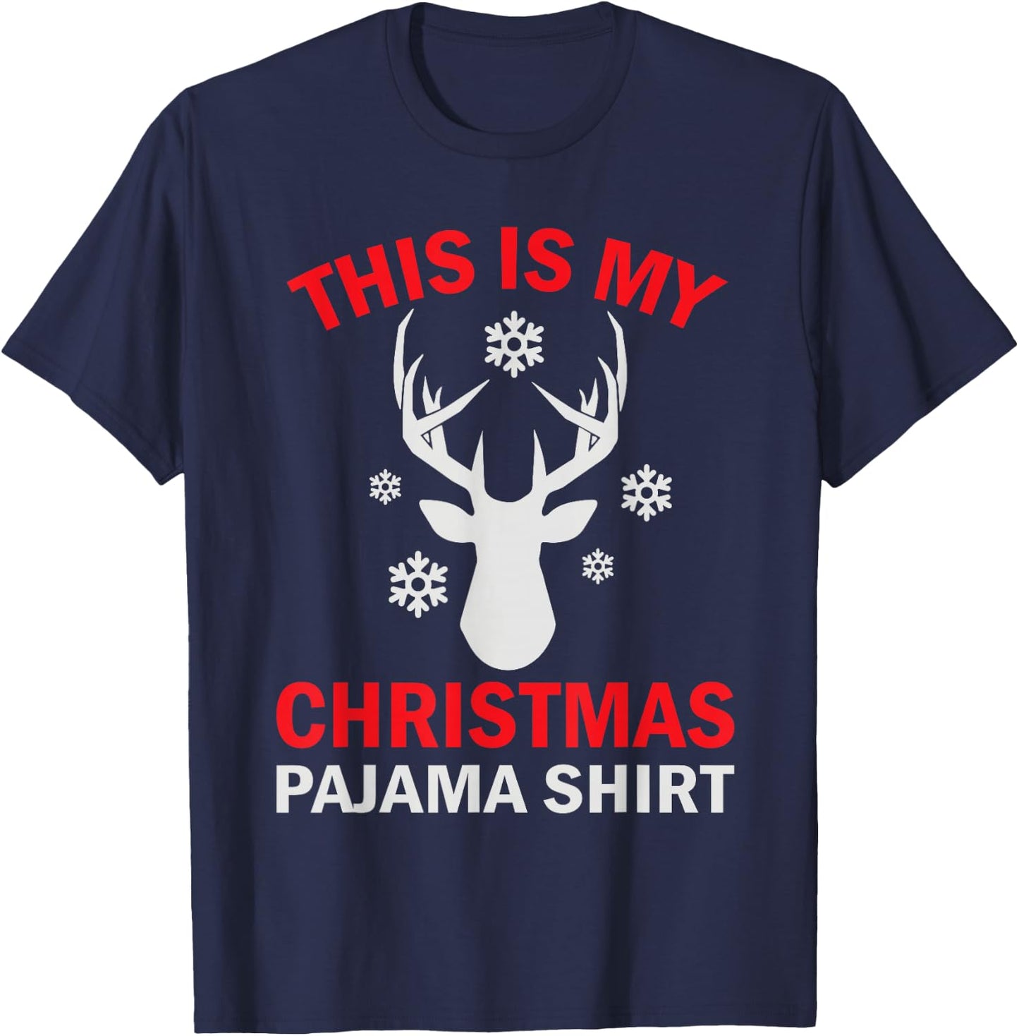This Is My Christmas Pajama Deer Hunter T-Shirt - T-Shirt | Navy