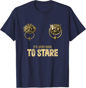 It's Very Rude to Stare Labyrinth Door Knocker T-Shirt - T-Shirt | Navy