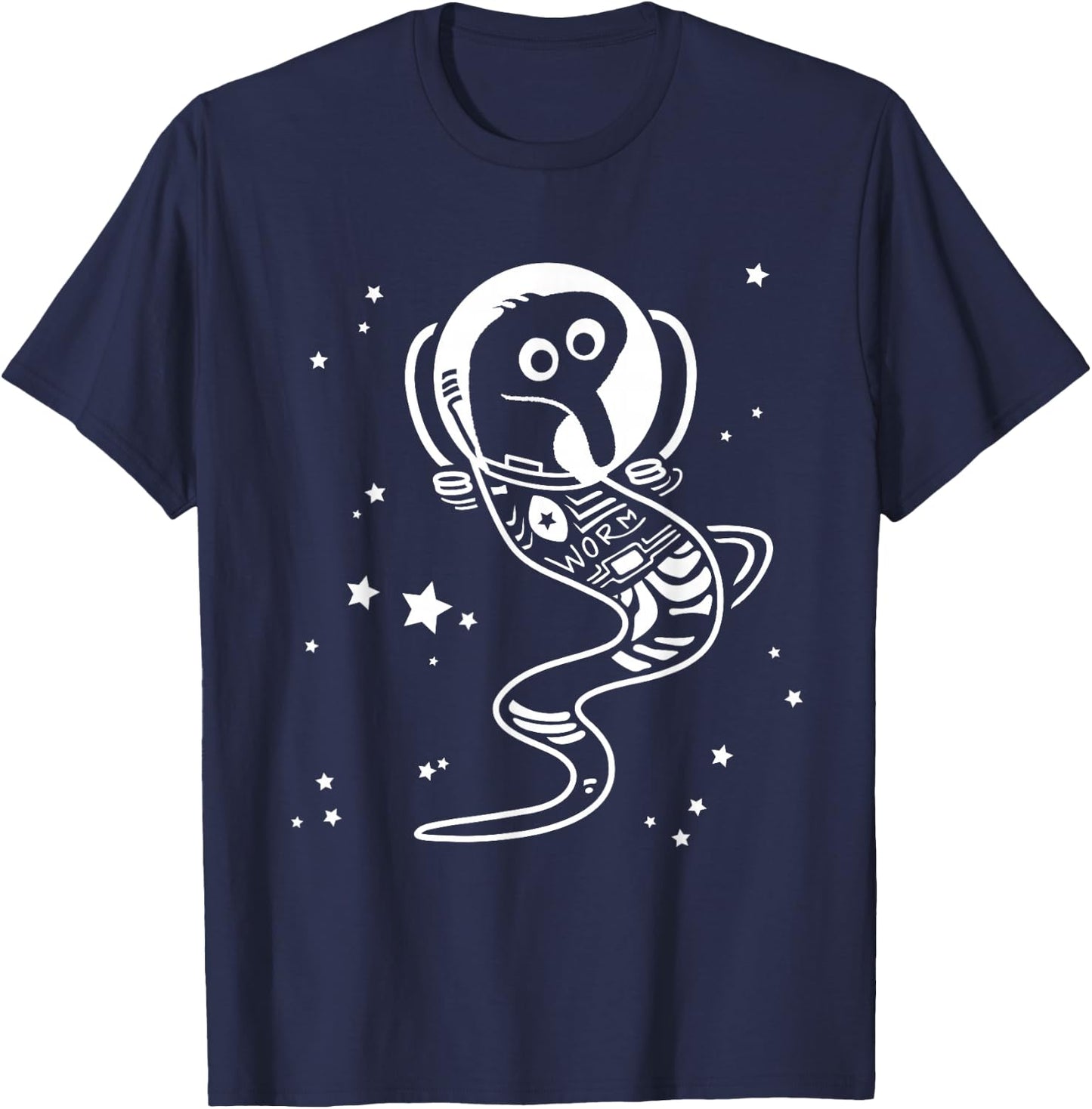Worm on a String Meme Wormstronaut Retro Space Suit T-Shirt - T-Shirt | Navy