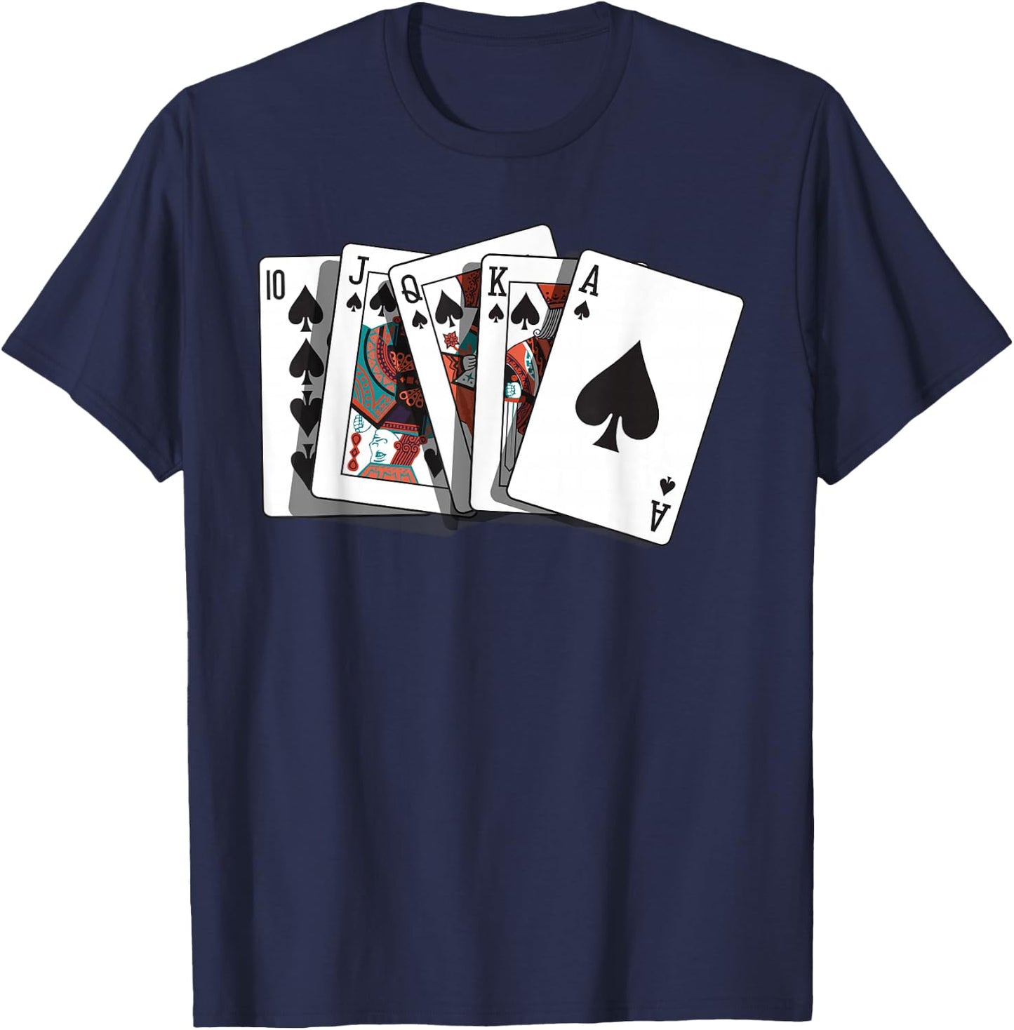 Poker Texas Hold'em - Gambling Casino Royal Flush Poker T-Shirt - T-Shirt | Navy