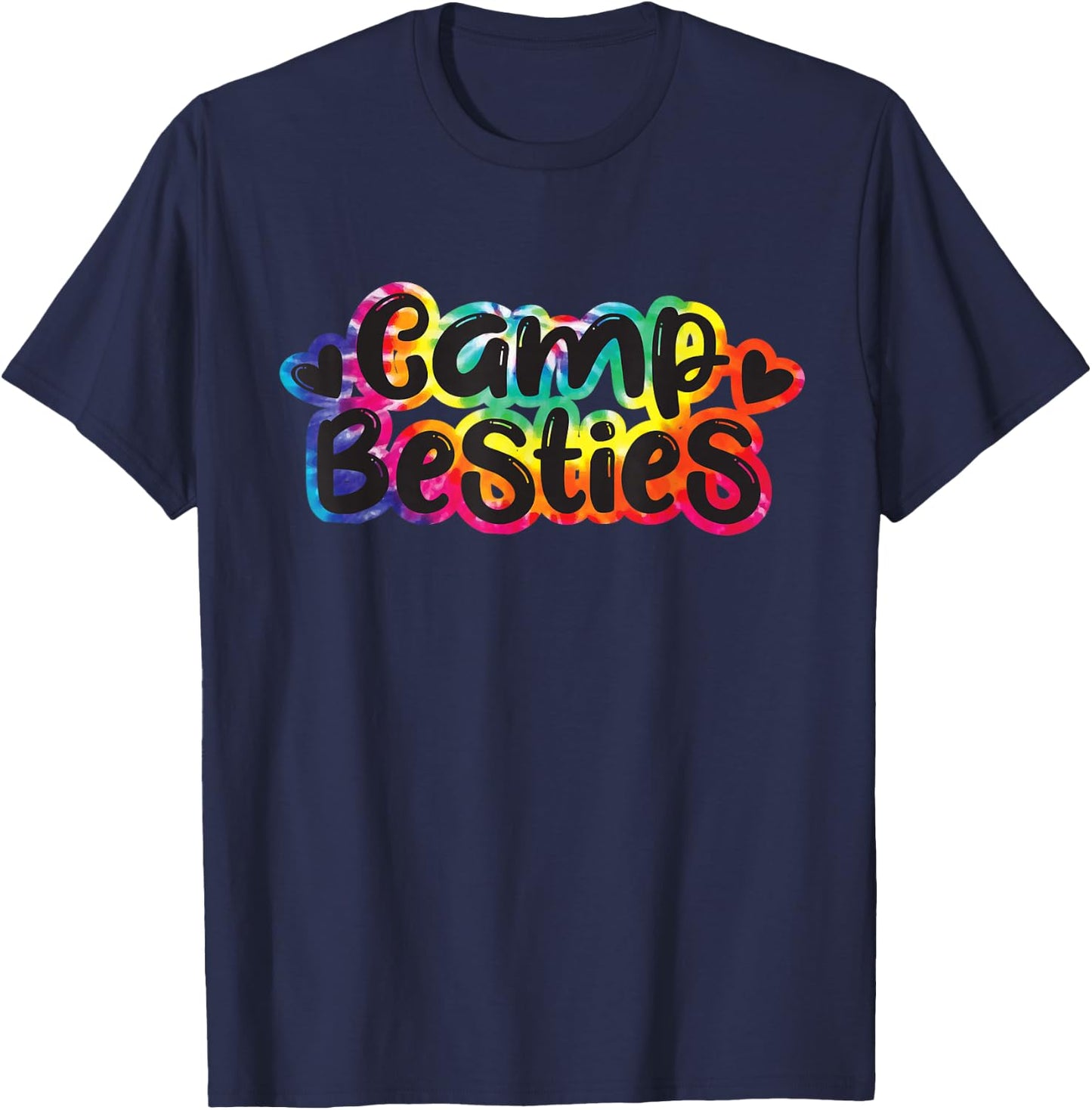 Camp Besties Shirt Cute Tie Dye Best Friend Summer Girl Gift T-Shirt - T-Shirt | Navy