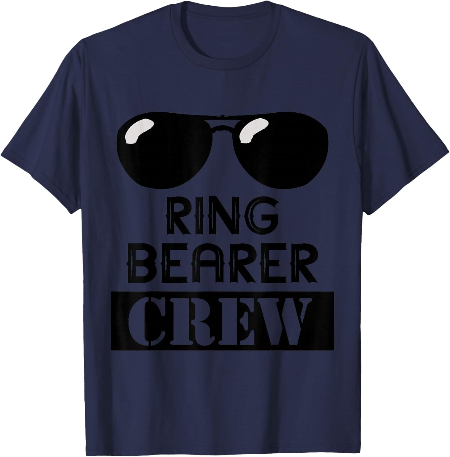 Ring Bearer Crew Ring Wedding Party Sunglass Security T-Shirt - T-Shirt | Navy