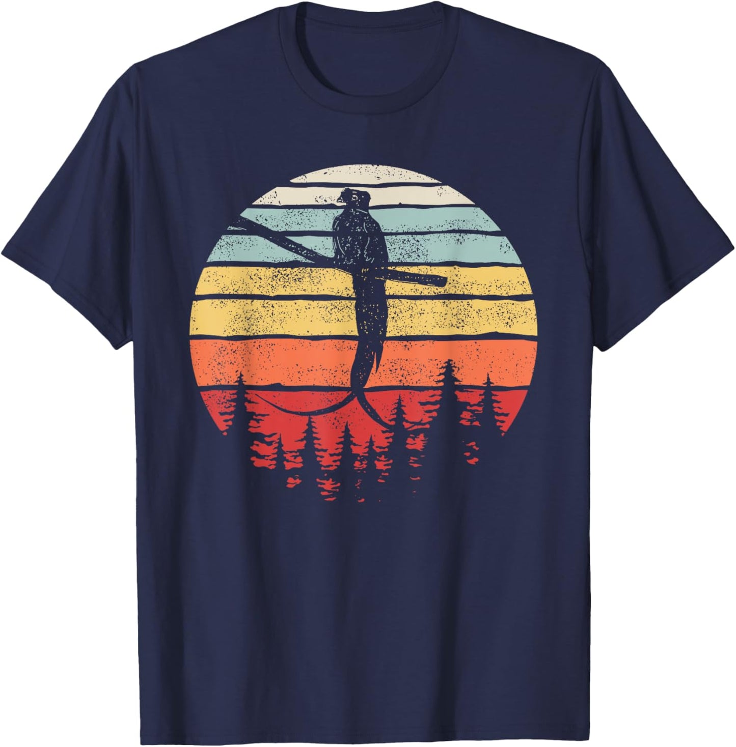 Vintage Retro Quetzal Bird T-Shirt - T-Shirt | Navy