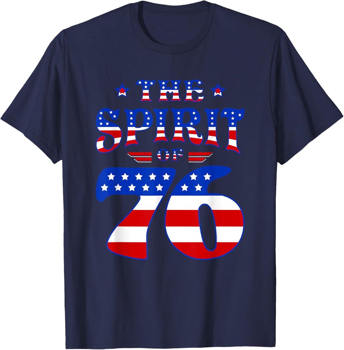 Vintage The Spirit 76 4th of July Patriotic Americans T-Shirt - T-Shirt | Navy