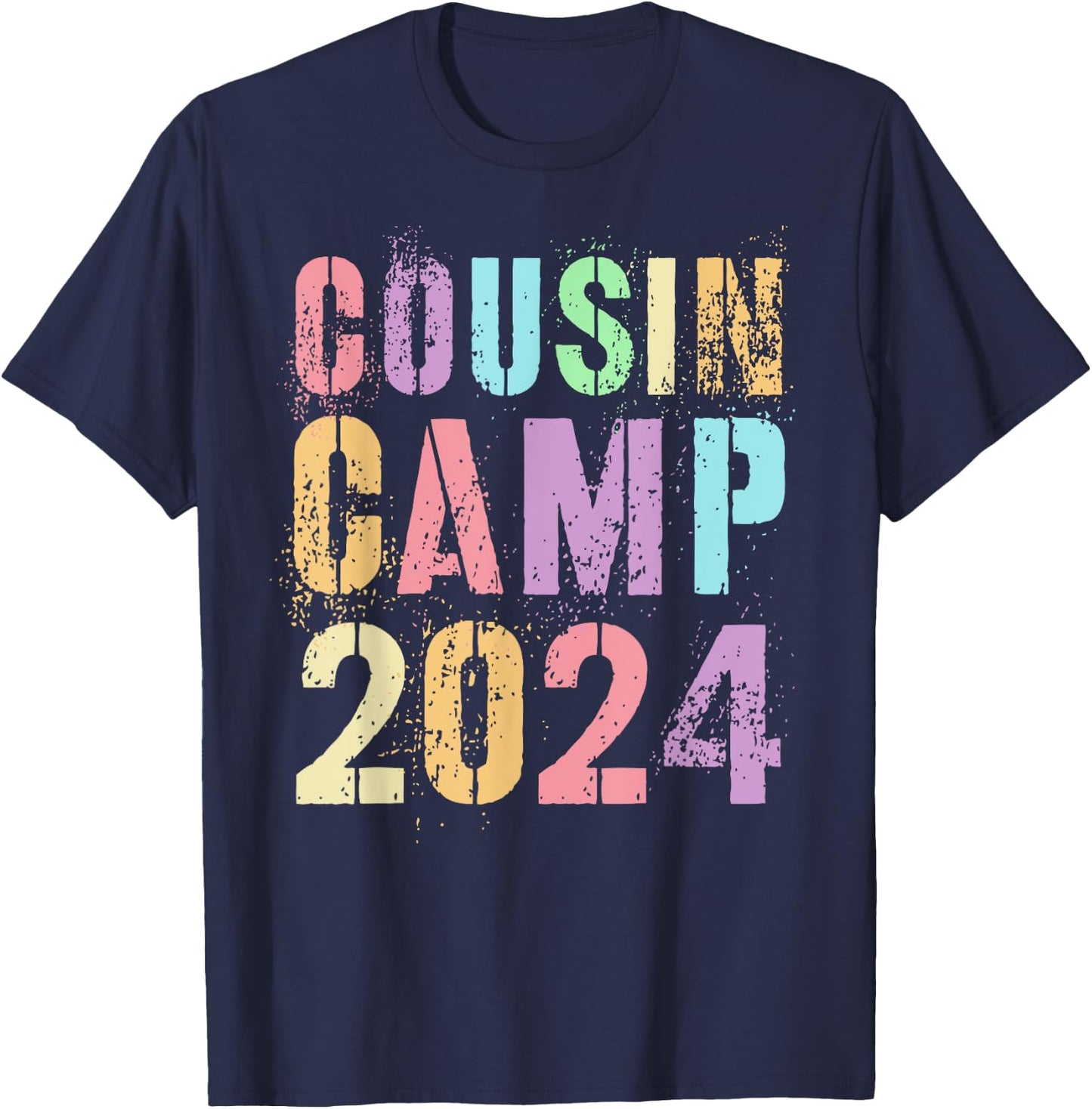 Kids COUSIN CAMP 2024 Family Vacation Crew Summer Trip Vacay T-Shirt - T-Shirt | Navy