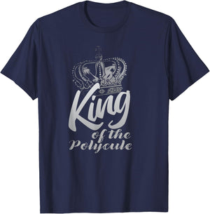 Polyamory King Of The Polycule Threelationship Polyamorous T-Shirt - T-Shirt | Navy