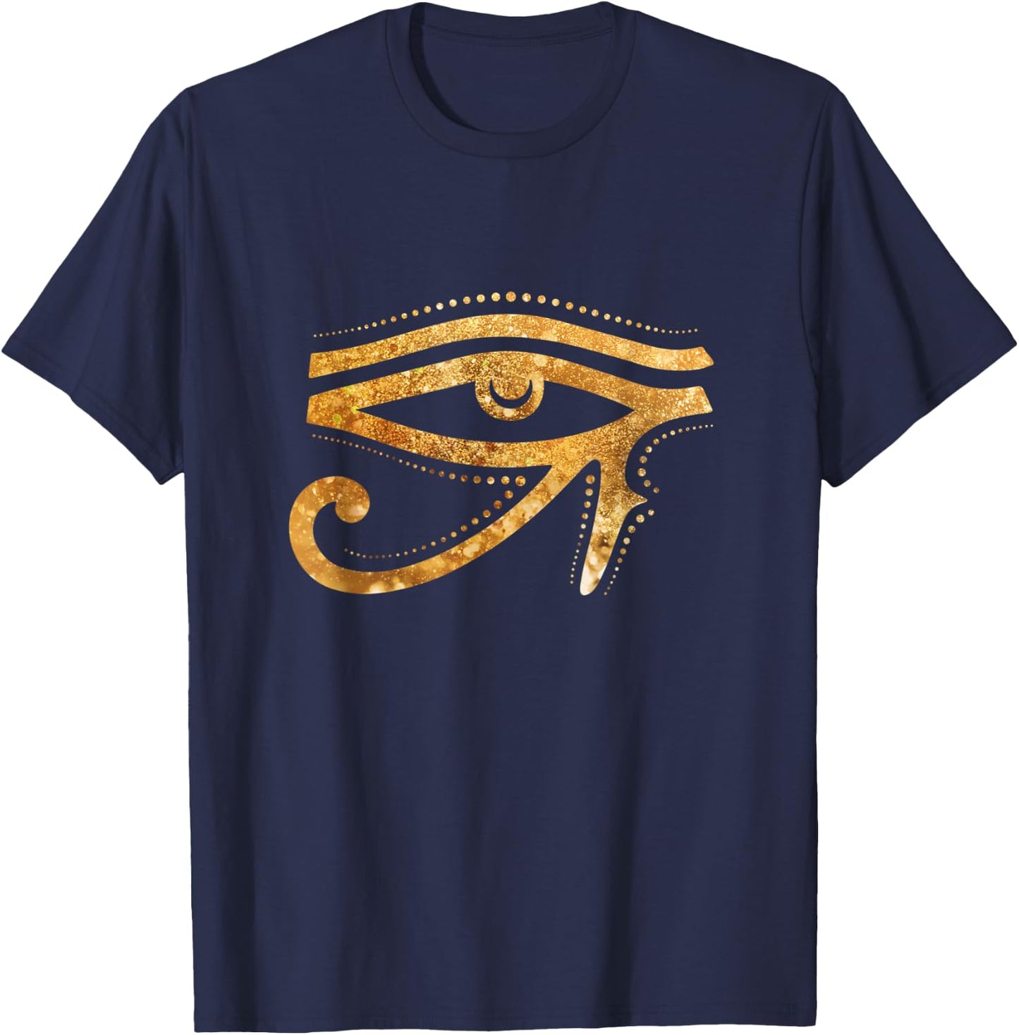 Golden Eye Of Ra Egyptian Hieroglyph Pharao Esoteric T-Shirt - T-Shirt | Navy