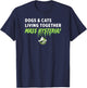 Ghostbusters Dogs and Cats Living Together Mass Hysteria! T-Shirt - T-Shirt | Navy