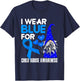 Blue Ribbon For Child Abuse Awareness Prevention Month April T-Shirt - T-Shirt | Navy
