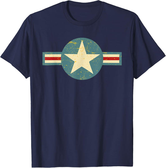 Classic Air Force Symbol Vintage Army Air Corps T-Shirt - T-Shirt | Navy
