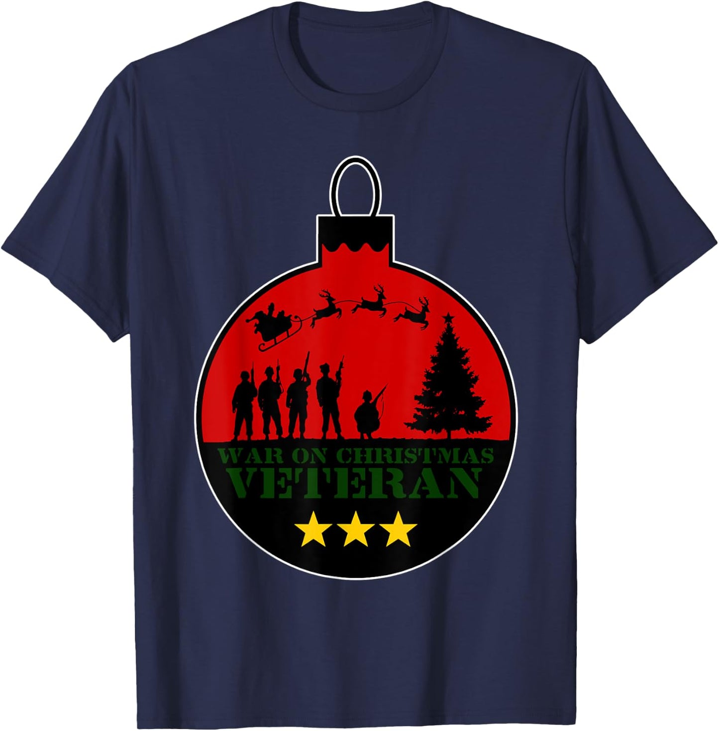 War On Christmas Red Christmas Ball T-Shirt - T-Shirt | Navy
