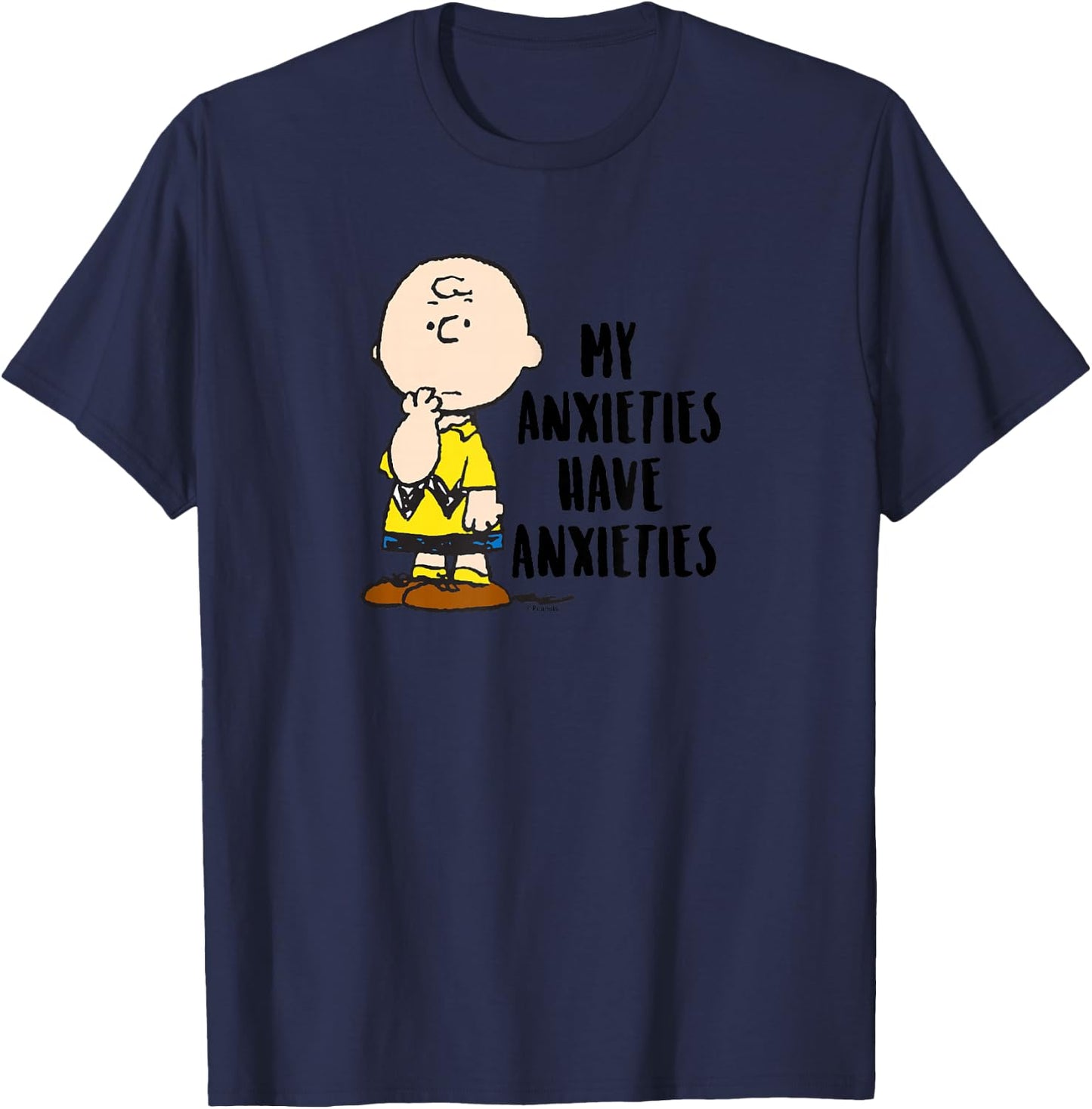 Peanuts - Charlie Brown My Anxieties Have Anxieties T-Shirt - T-Shirt | Navy