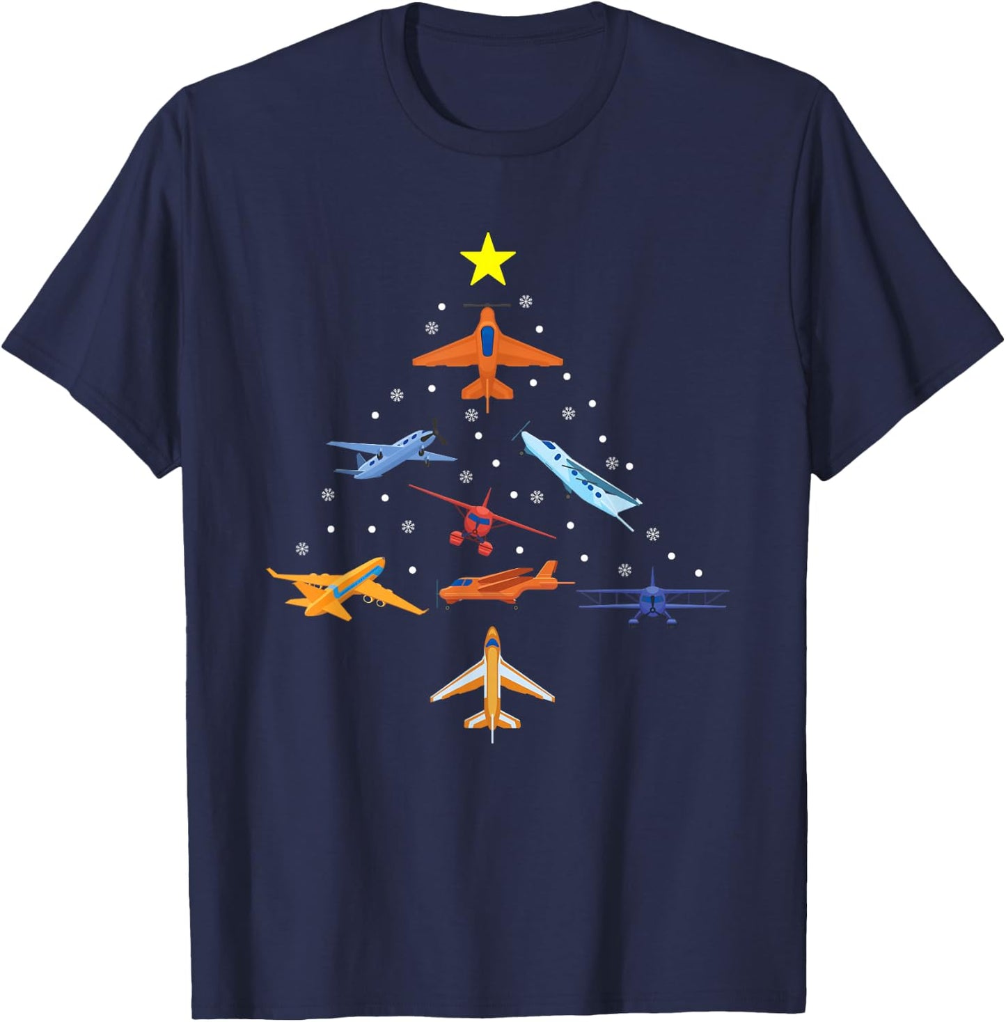 Christmas Aviator Airplane Santa Claus Aviation Christmas T-Shirt - T-Shirt | Navy