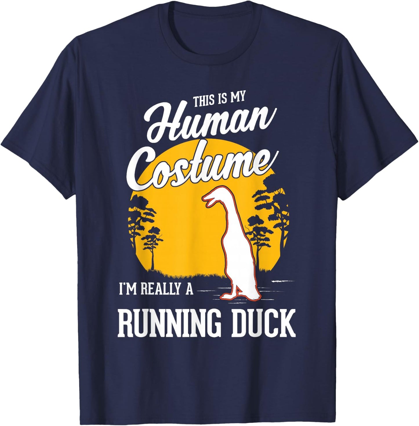 Running Duck Human Costume Halloween Running Duck T-Shirt - T-Shirt | Navy