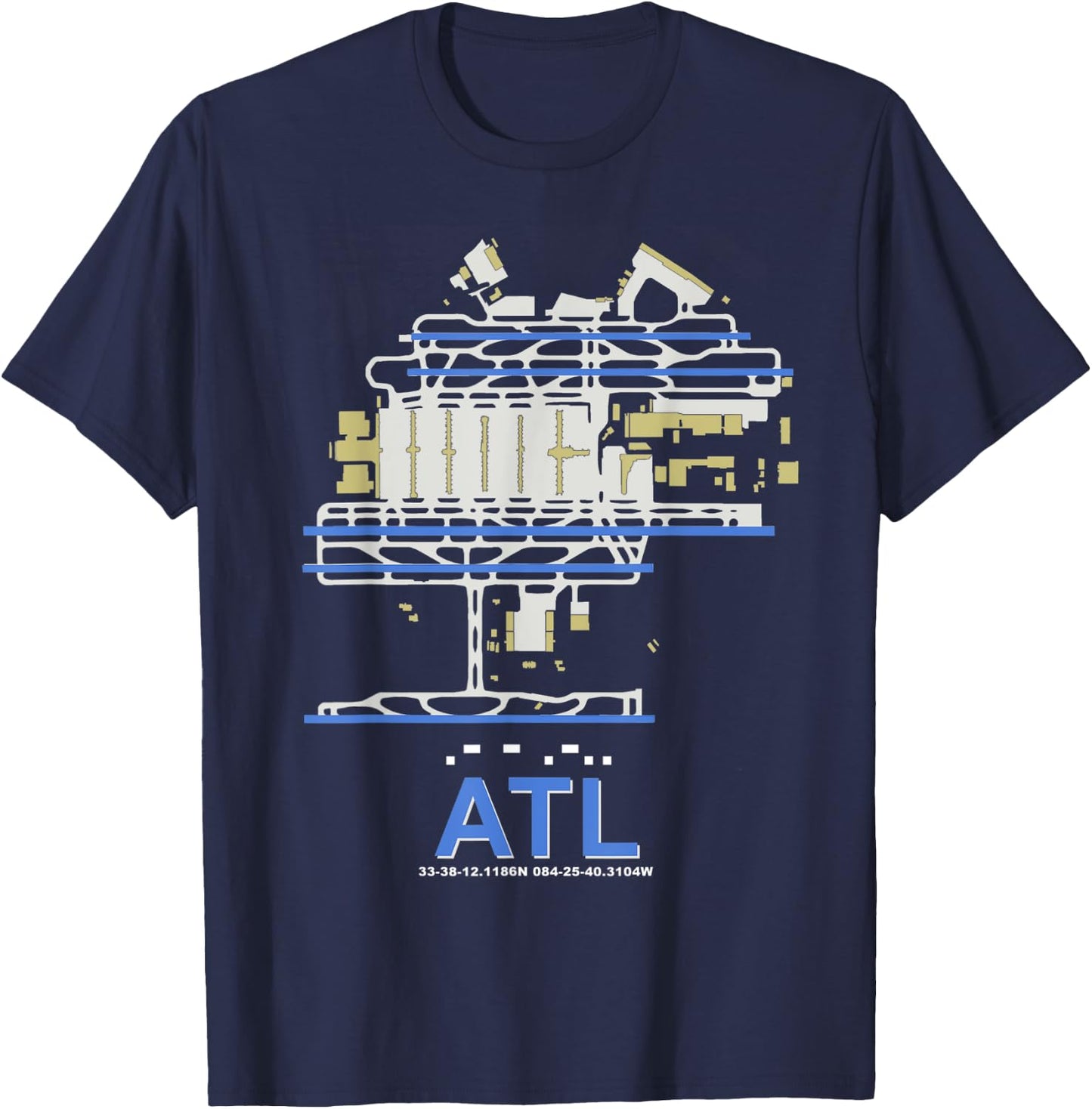 ATL Hartsfield Jackson Atlanta Int'l Airport Art Pilot T-Shirt - T-Shirt | Navy
