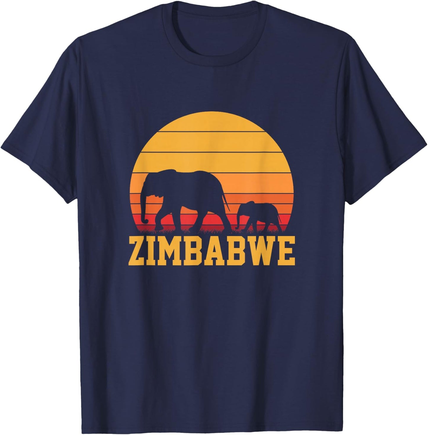 Zimbabwe Elephant, Zimbabwe T-Shirt - T-Shirt | Navy