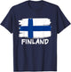 Finland Flag Kids Black Cotton Polyester T-Shirt - T-Shirt | Navy