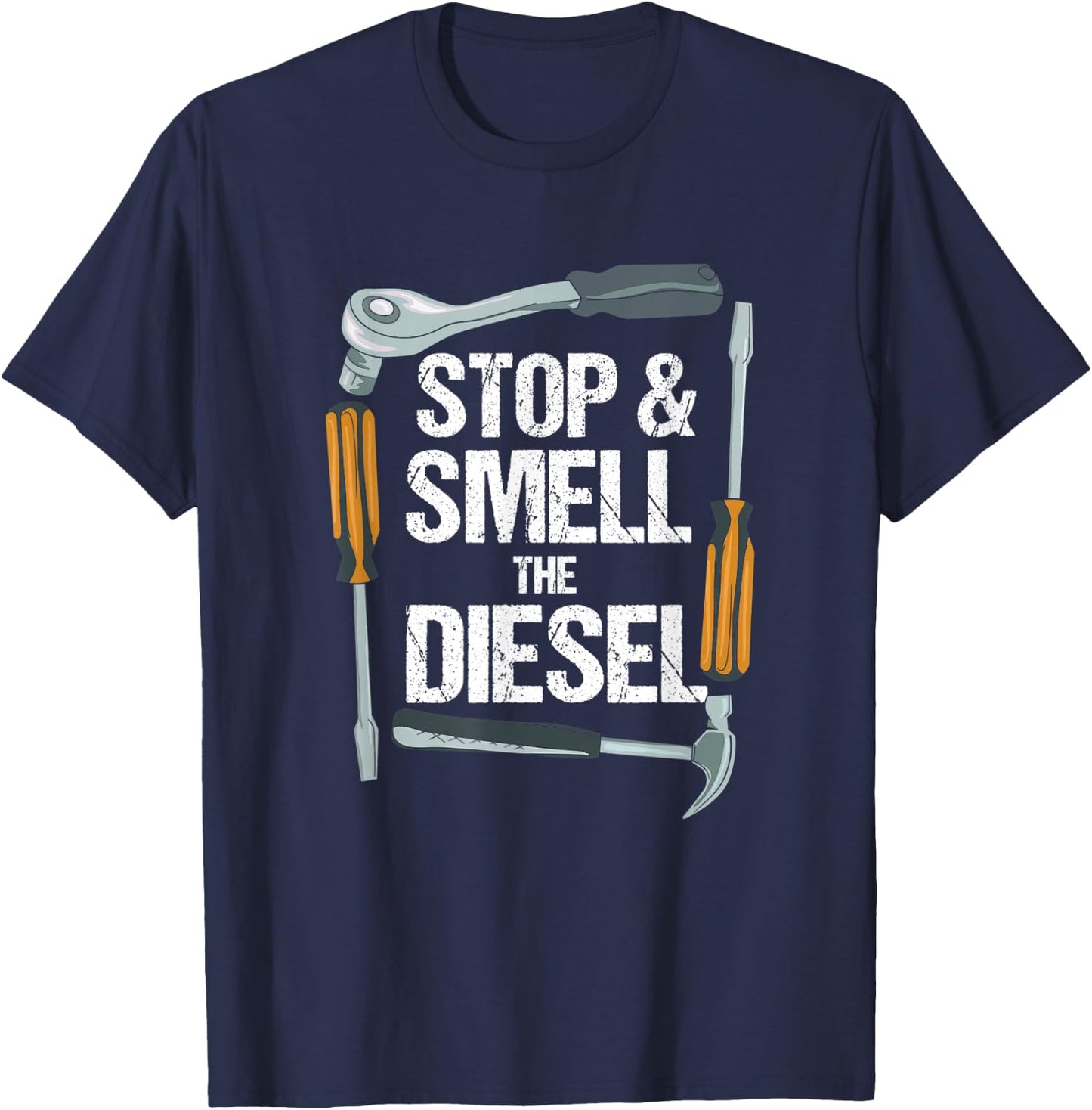 Funny Diesel Mechanics Gift | Diesel Truck Trucker Pickup T-Shirt - T-Shirt | Navy