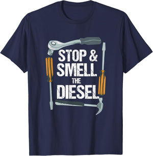 Funny Diesel Mechanics Gift | Diesel Truck Trucker Pickup T-Shirt - T-Shirt | Navy